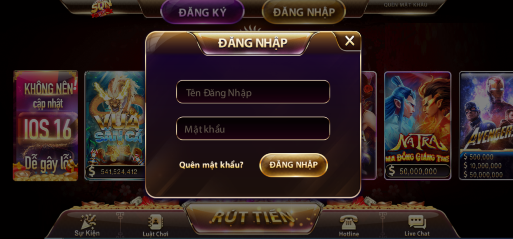 Hướng dẫn lấy lại mật khẩu SUNWIN20